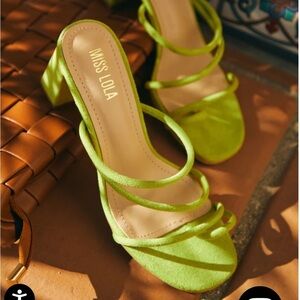 LIME GREEN TERRY CLOTH MULESS | ONLY WORN ONCE